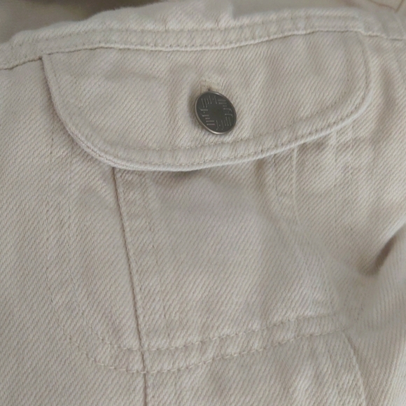 J.Jill Button Denim Jacket XS Beige Off-white Linen & Cotton Preppy - Picture 8 of 10
